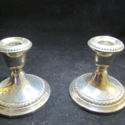 Pair of Weighted Sterling Silver Candleholders (#127)
