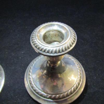 Pair of Weighted Sterling Silver Candleholders (#127)