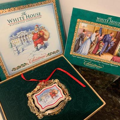 2011 & 2014 White House Christmas Ornaments w/ box & paperwork