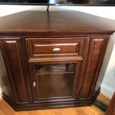Corner wood cabinet / tv stand / entertainment cabinet