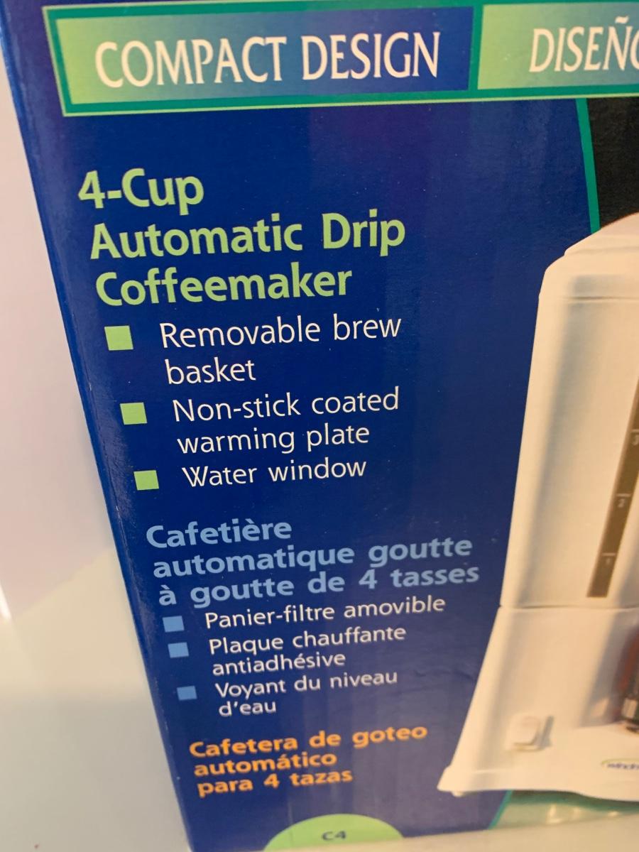Windmere Conoact 4 Cup Coffee Maker In Box
