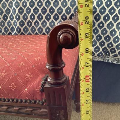 Detailed Wooden Upholstered Bench