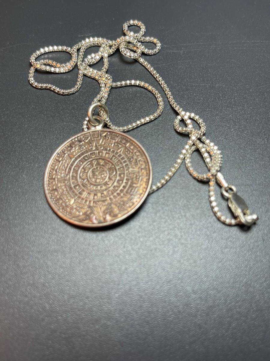 Sterling Aztec calendar chain EstateSales org Sterling Aztec calendar chain EstateSales org
