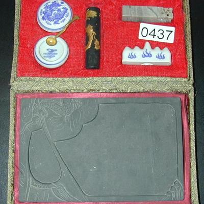 Vintage Chinese Calligraphy Set Lot 437