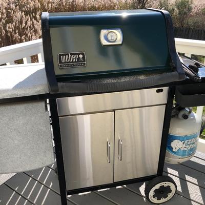 WEBER GENESIS SILVER BBQ Grill with Propane Tank
