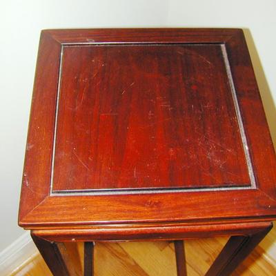 Vintage Square Wood Plant Stand Lot 428