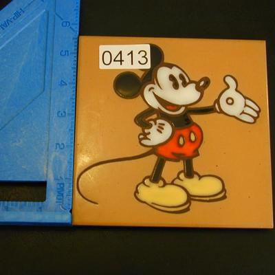 Vintage Masterworks Hand Crafted Mickey Mouse Tile Trivet Lot 413