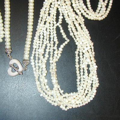 Freshwater Pearl Jewelry Lot - Some Have Sterling Clasps, MOP, Citrine, Peridot Lot 4009