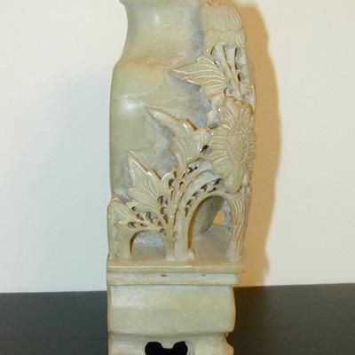 Carved Vintage Soapstone Vase - ChipOn Rim Lot 405