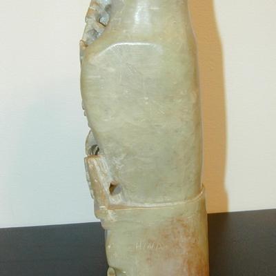 Carved Vintage Soapstone Vase - ChipOn Rim Lot 405