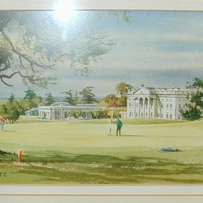 Pencil Signed Denis Pannett Moor Park Framed Print Golf Scene Lot 397