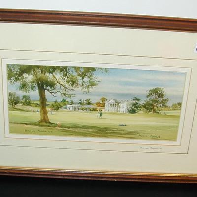 Pencil Signed Denis Pannett Moor Park Framed Print Golf Scene Lot 397