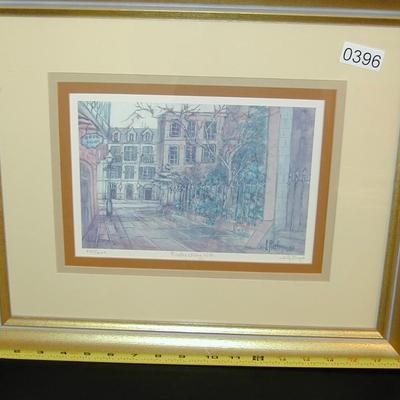 Lucretia Restrepo Pencil Signed Print Pirate's Alley New Orleans Lot 396