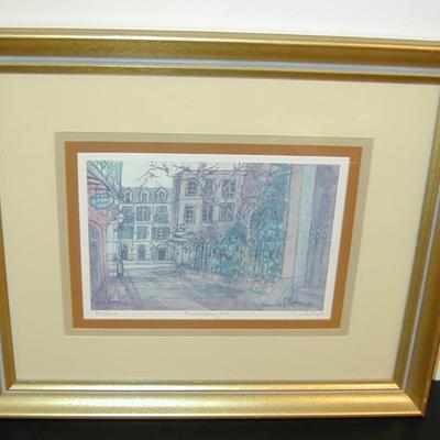 Lucretia Restrepo Pencil Signed Print Pirate's Alley New Orleans Lot 396