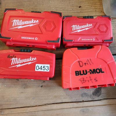4 pc lot Milwaukee Shockwave Blu-Mol Drill Bits