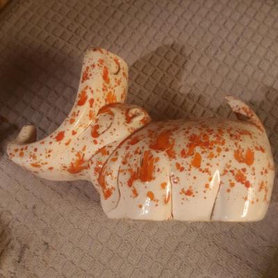 Vintage Abstract Pottery - Hippo Stem Holder/Flower Pot Art