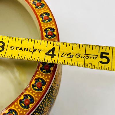 Vintage Japanese Geisha Fishbowl Planter with Gold Trim