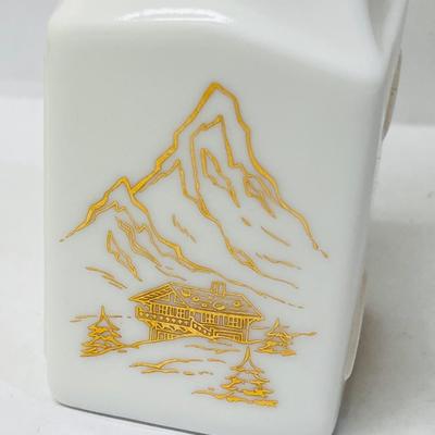 Vintage White Milk Glass - Swiss Mountain Cabin Bottle