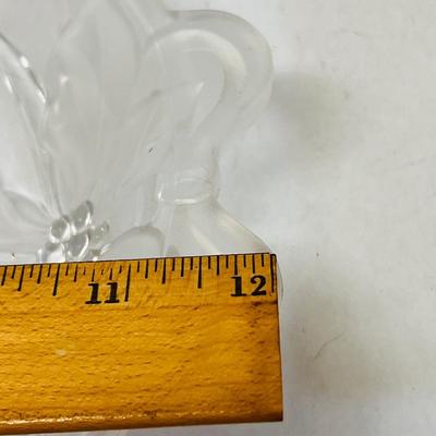 Vintage Frosted Embossed Glass Poinsettia Platter