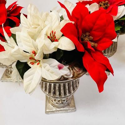 3 Poinsettia Centerpieces