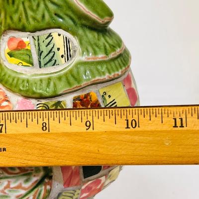 Green Mosaic Rooster Statue