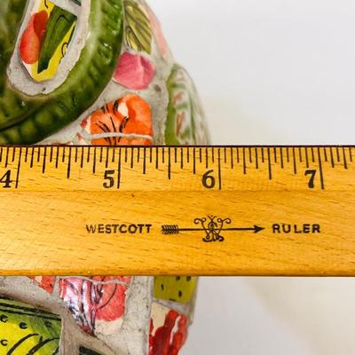 Green Mosaic Rooster Statue