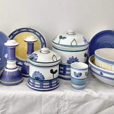 8171 Misc Lot of Blue,White,Yellow, Italian Pottery