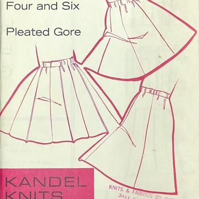 Kandel Knits Pattern No. 60 Gored Skirt Four and Six Pleated Gore 1970