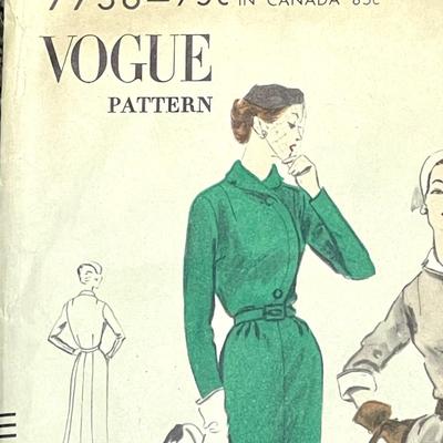 Vogue Pattern No. 7736 size 12 bust 30 hip 33 1952