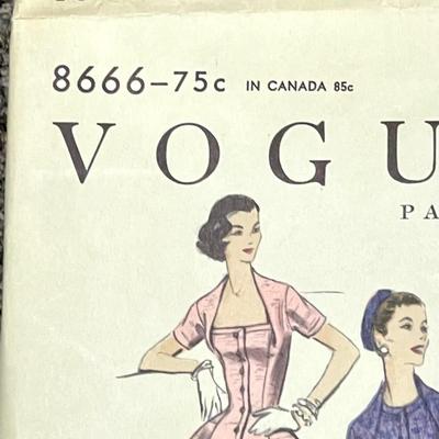 Vogue Pattern No. 8666 size 12 bust 30 hip 33 1955