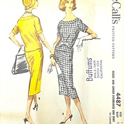 McCallâ€™s Missesâ€™ and Junior Overblouse and Skirt No. 4487 size 13 bust 33 1958