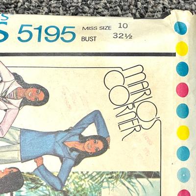 McCallâ€™s Marloâ€™s Corner No. 5195 Missesâ€™ Dress or Tunic, Top and Pants for Stretch Knits size 10 bust 32 1/2