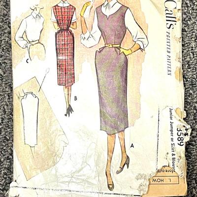 McCallâ€™s Junior Jumper or Skirt & Blouse 1951 No. 3589 size 11