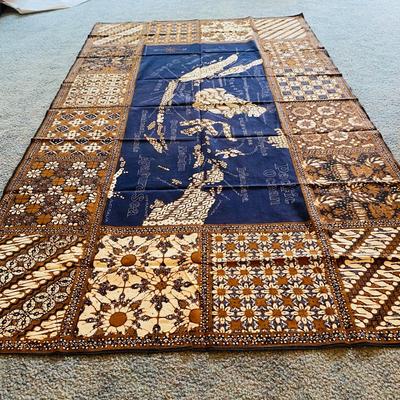 Asian Tapestries and Copper Painted Glass Decanters  (FR-SL)