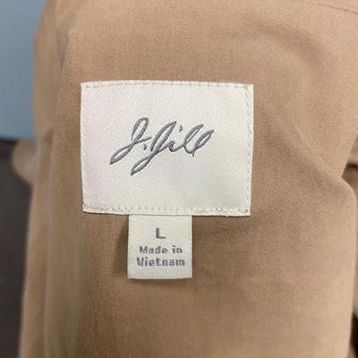 J. Jill Large Stylish Light Brown Collared Sweater Jacket