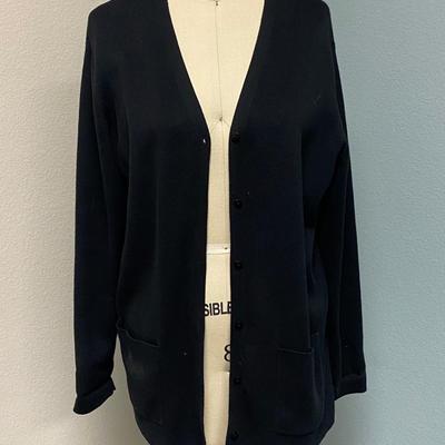 Nordstrom Large Black Button Cardigan Sweater