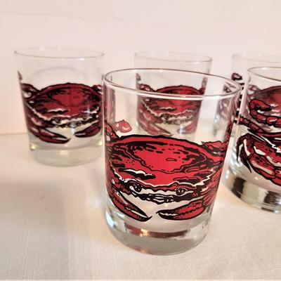 Lot #125   Set of 5 Crab Old Fashioned Glasses