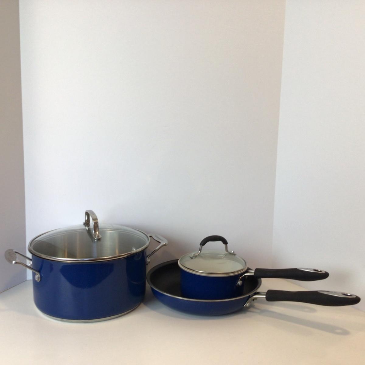 8191 Three pc Set of CUISINART Enamel Cookware