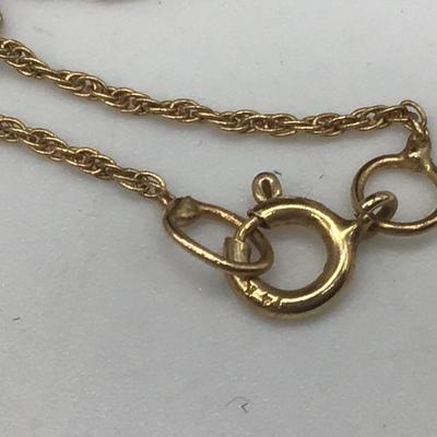 14 KT. Pendant and Chain Marked