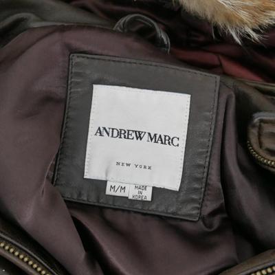 Andrew Marc Leather and Coyote Fur Jacket