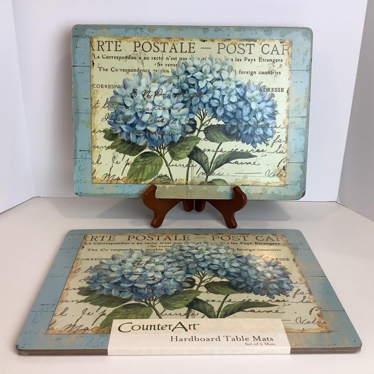 8206 Set of 4 Counter Art Hydrangea Hardboard Placemats