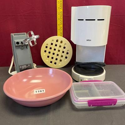 Mixer, bowl, coffee maker