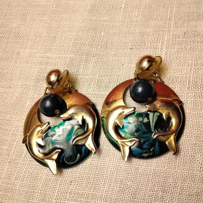 Fun Dolphin Playing In Water (Enamel)
