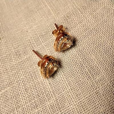 14K Rose Gold/925 Tanzanite Stud Earrings