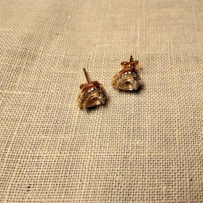 14K Rose Gold/925 Tanzanite Stud Earrings