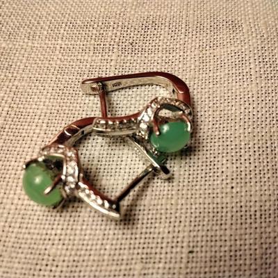 Chrysoprase Sterling Silver Earrings