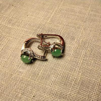 Chrysoprase Sterling Silver Earrings
