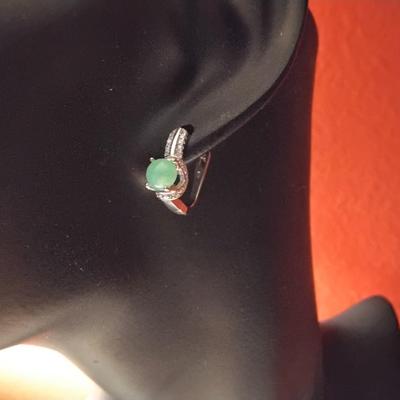 Chrysoprase Sterling Silver Earrings