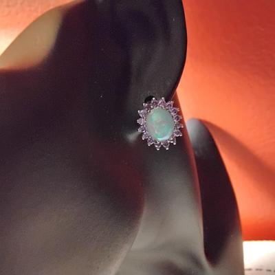 Gorgeous Opal and Amethyst Earrings