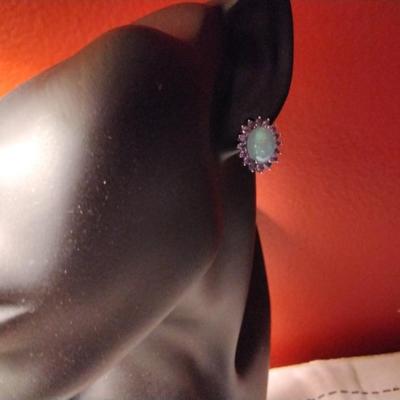 Gorgeous Opal and Amethyst Earrings